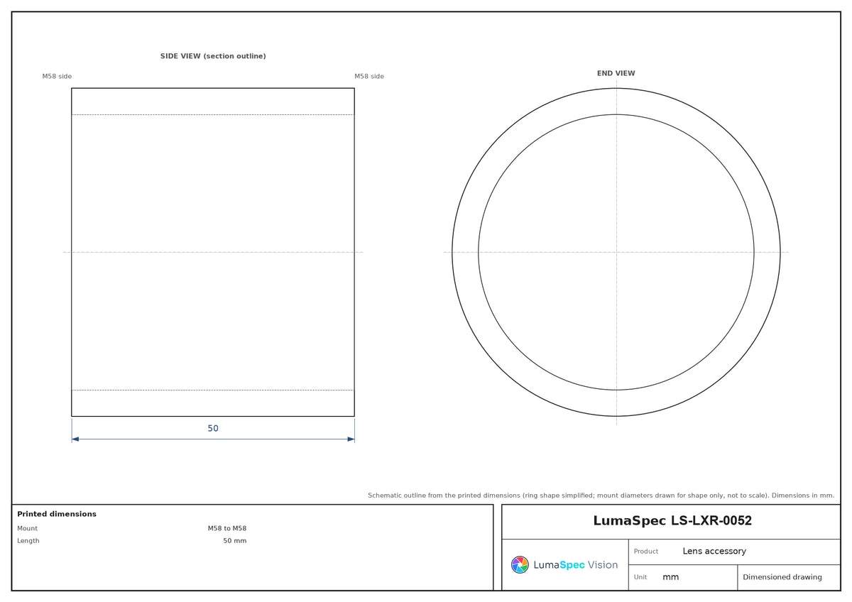 LS-LXR-0052 dimensions (mm)