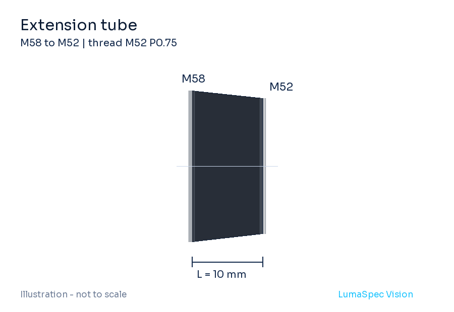 Extension tube, 10 mm, M52 P0.75 thread (LS-LXR-0059)
