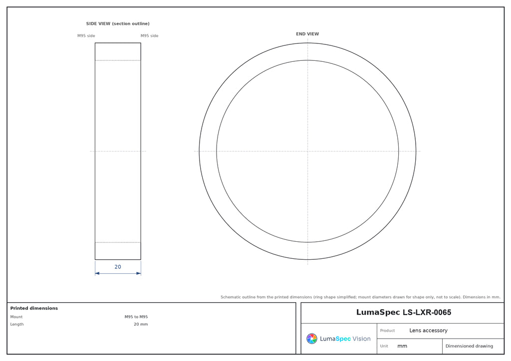 LS-LXR-0065 dimensions (mm)