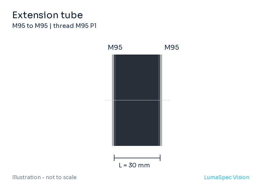 Extension tube, 30 mm, M95 P1 thread (LS-LXR-0066)