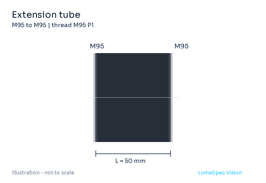 Extension tube, 50 mm, M95 P1 thread (LS-LXR-0067)