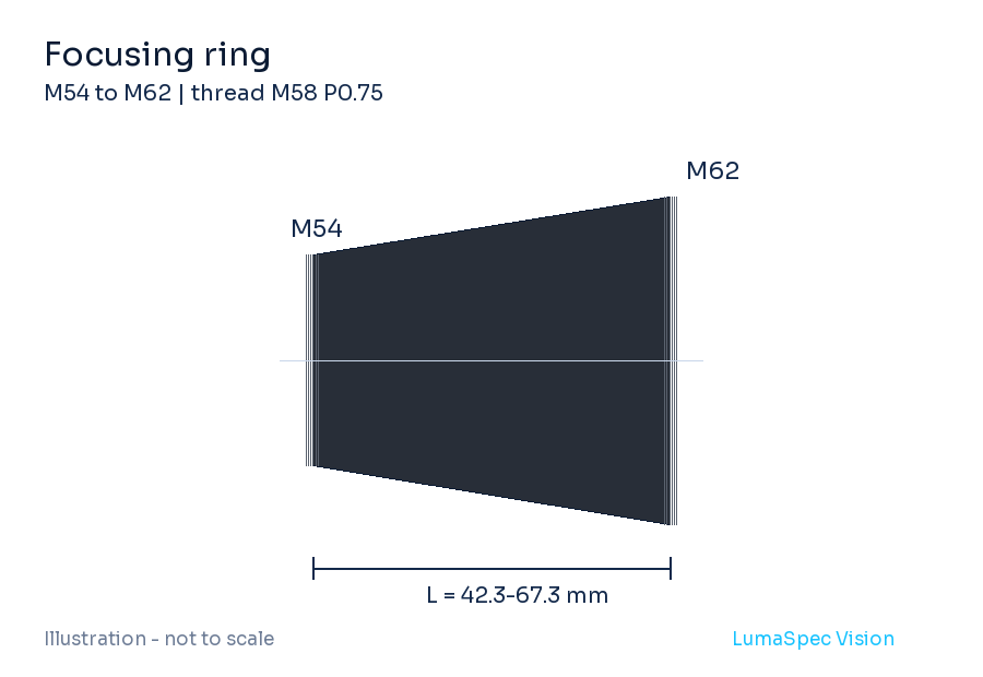 Focusing ring, length 42.3-67.3 mm (LS-LXR-0078)