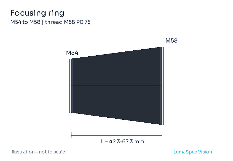 Focusing ring, length 42.3-67.3 mm (LS-LXR-0079)