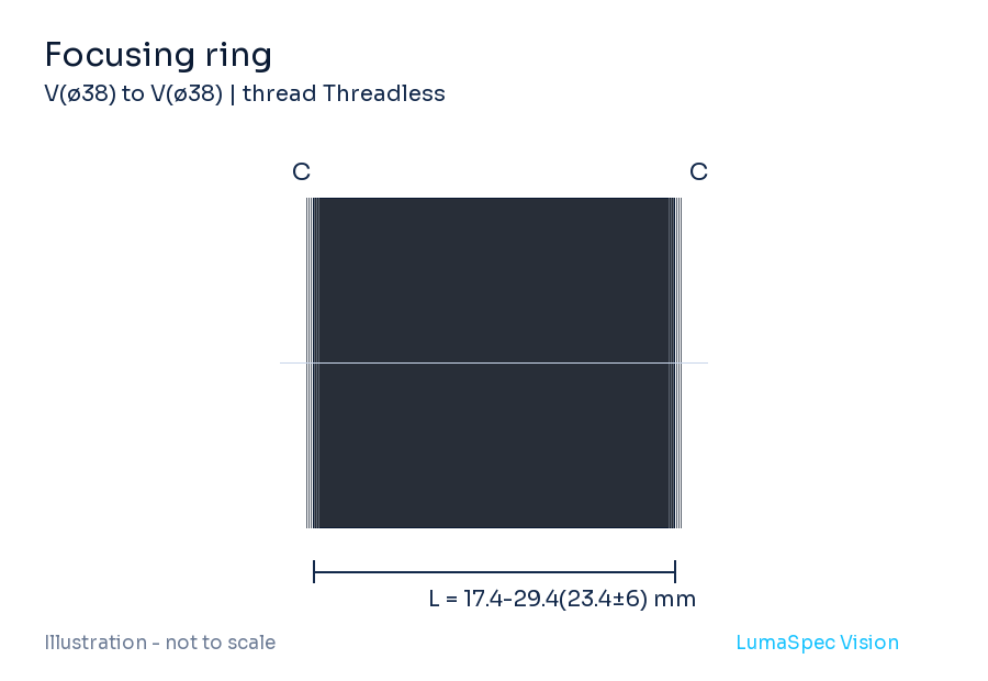 Focusing ring, mount V(ø38) to V(ø38) (LS-LXR-0080)