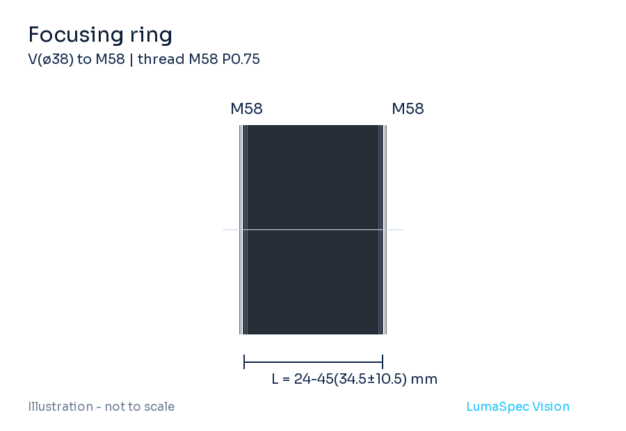 Focusing ring, mount V(ø38) to M58 (LS-LXR-0083)