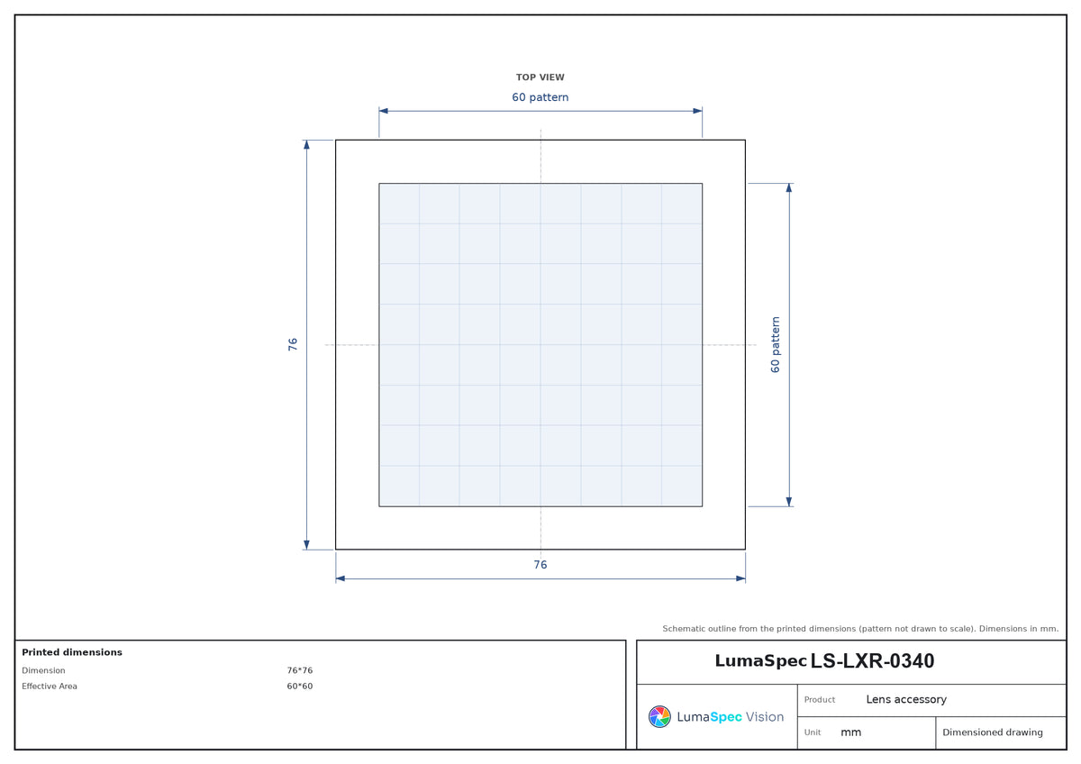 LS-LXR-0340 dimensions (mm)
