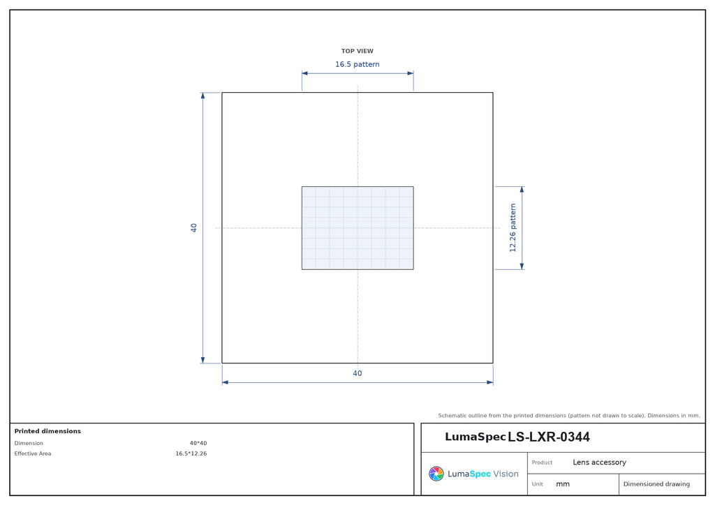 LS-LXR-0344 dimensions (mm)