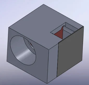 Double-fold prism for telecentric lenses, output turned 90°, 51.3 mm optical path