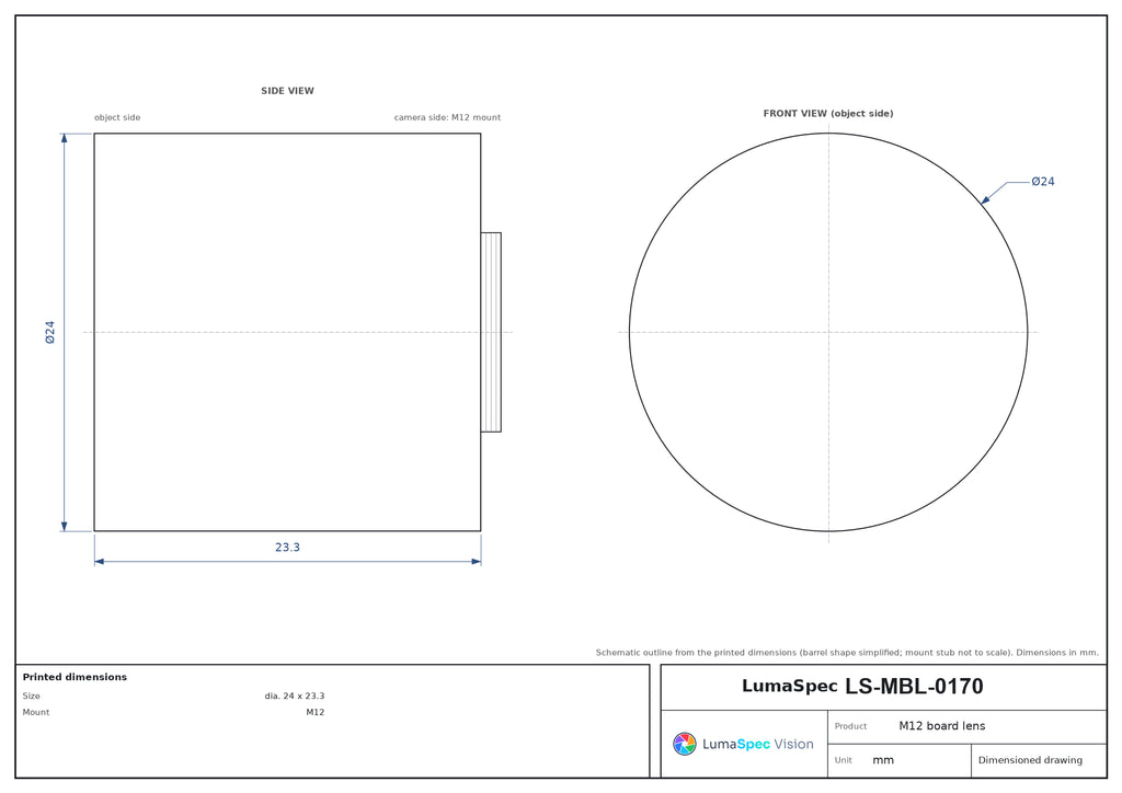 LS-MBL-0170 dimensions (mm)
