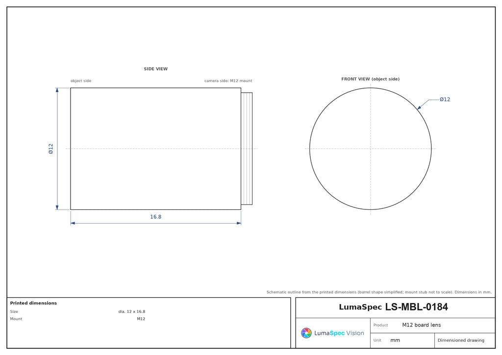 LS-MBL-0184 dimensions (mm)