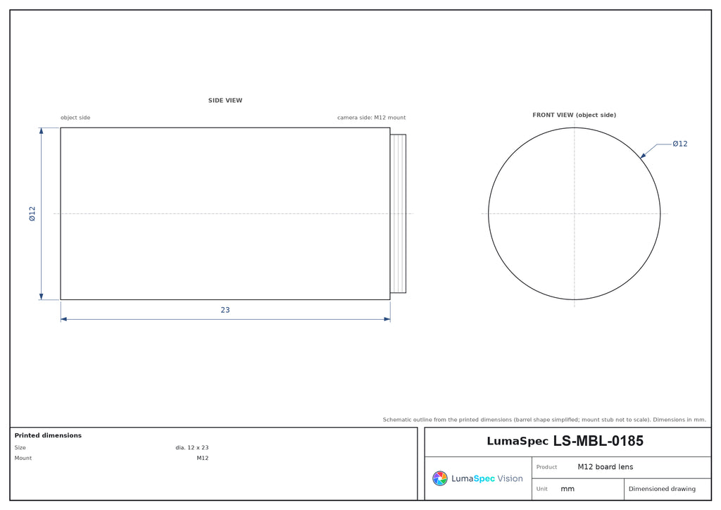 LS-MBL-0185 dimensions (mm)