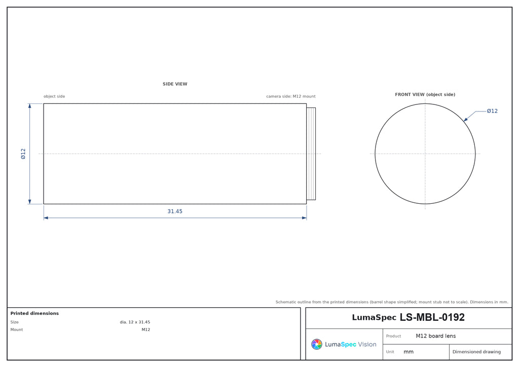 LS-MBL-0192 dimensions (mm)
