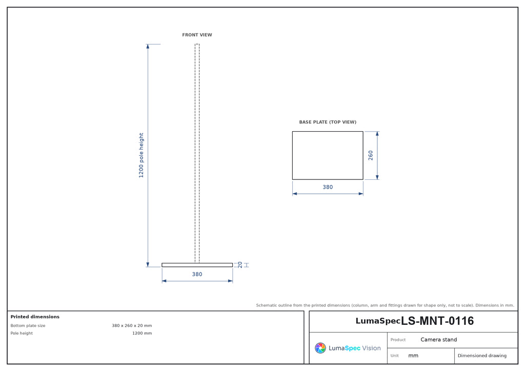 LS-MNT-0116 dimensions (mm)