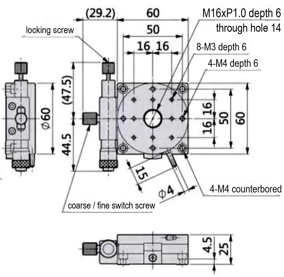 LS-MNT-0170 dimensions (mm)