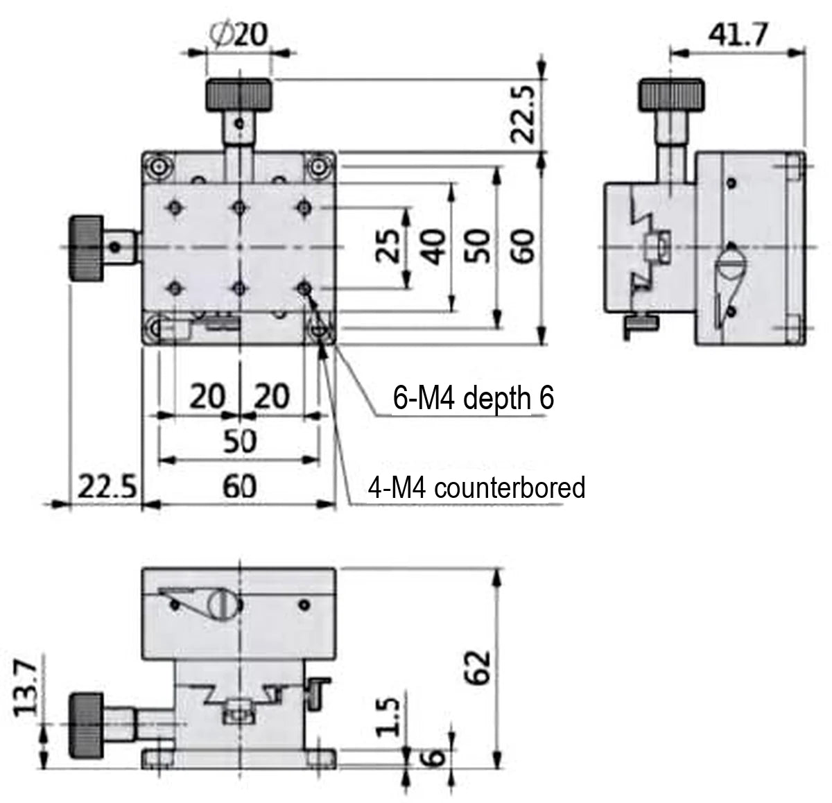 LS-MNT-0214 dimensions (mm)
