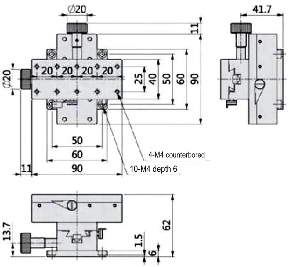 LS-MNT-0215 dimensions (mm)