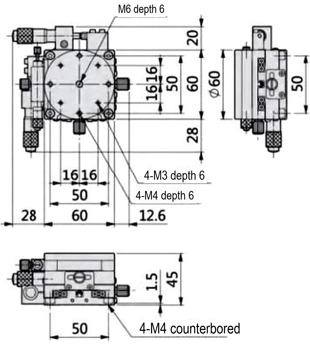 LS-MNT-0216 dimensions (mm)