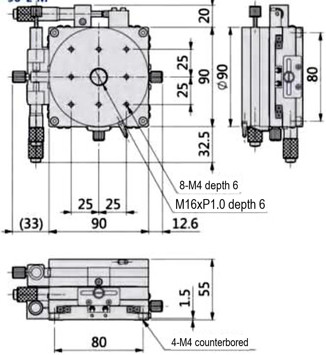 LS-MNT-0222 dimensions (mm)