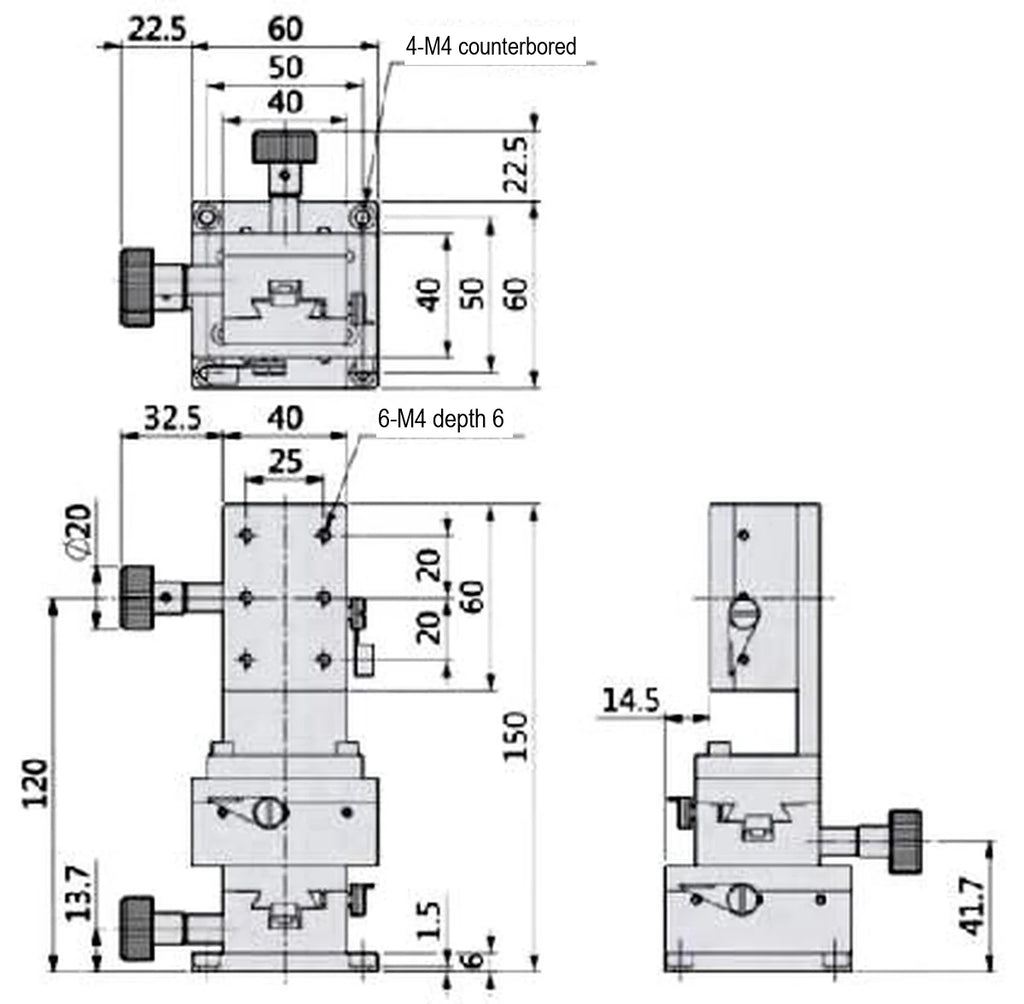 LS-MNT-0225 dimensions (mm)