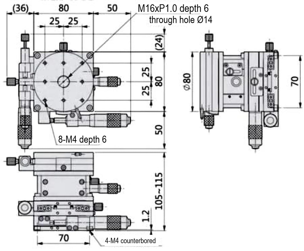 LS-MNT-0230 dimensions (mm)
