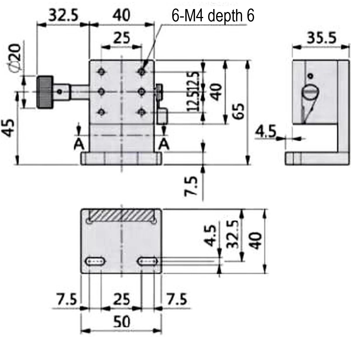 LS-MNT-0249 dimensions (mm)