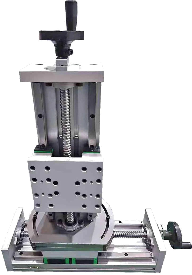 Ball-screw manual lift / slide tables, 120 mm wide, base 355 mm, travel 180 mm, X/Z axis (LS-MNT-0180)