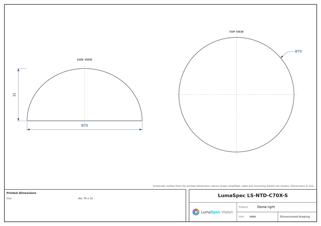 LS-NTD-C70X-S dimensions (mm)
