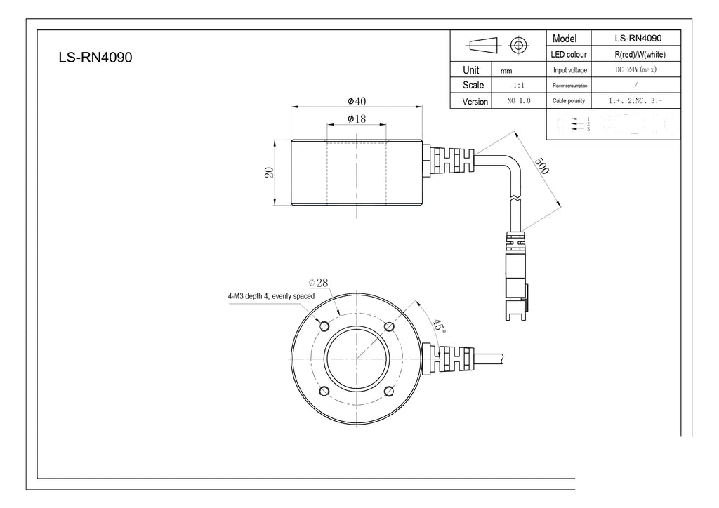 LS-RN4090 dimensions (mm)