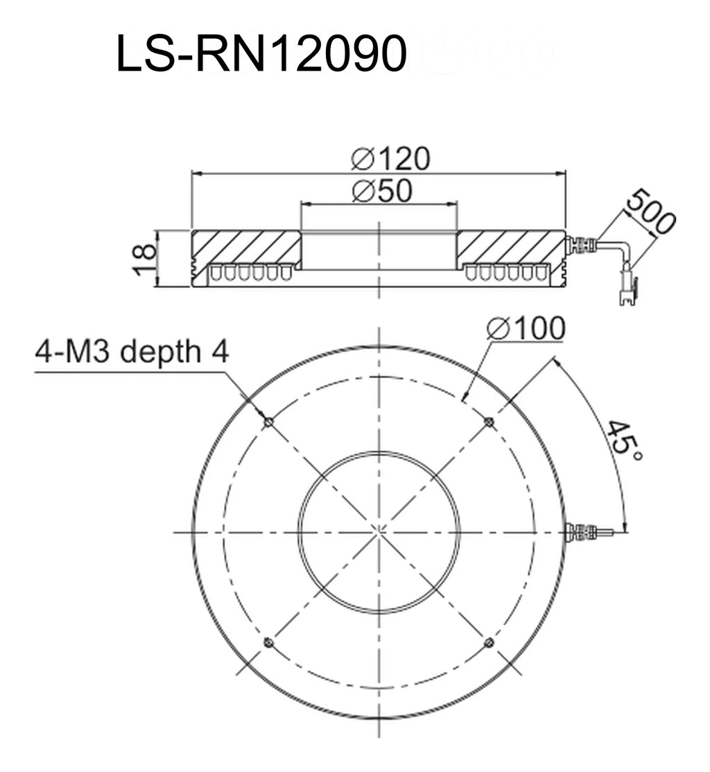LS-RN12090 dimensions (mm)