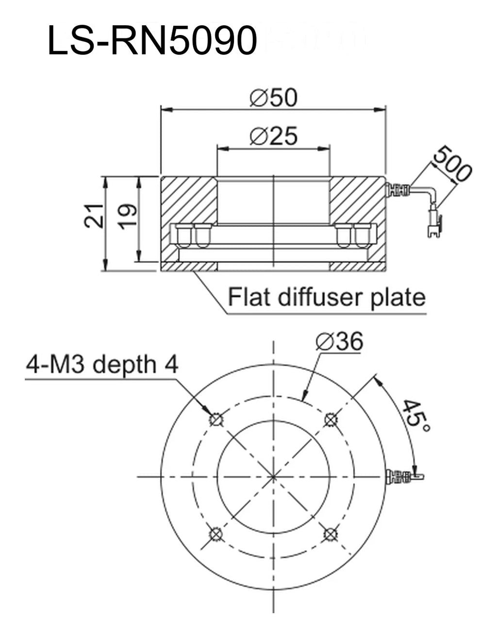 LS-RN5090 dimensions (mm)