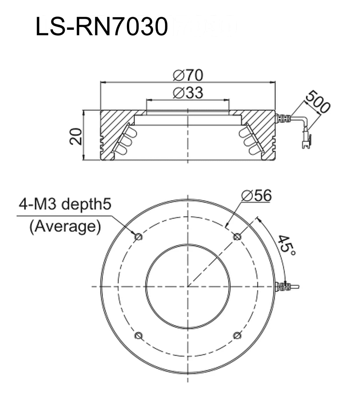LS-RN7030 dimensions (mm)