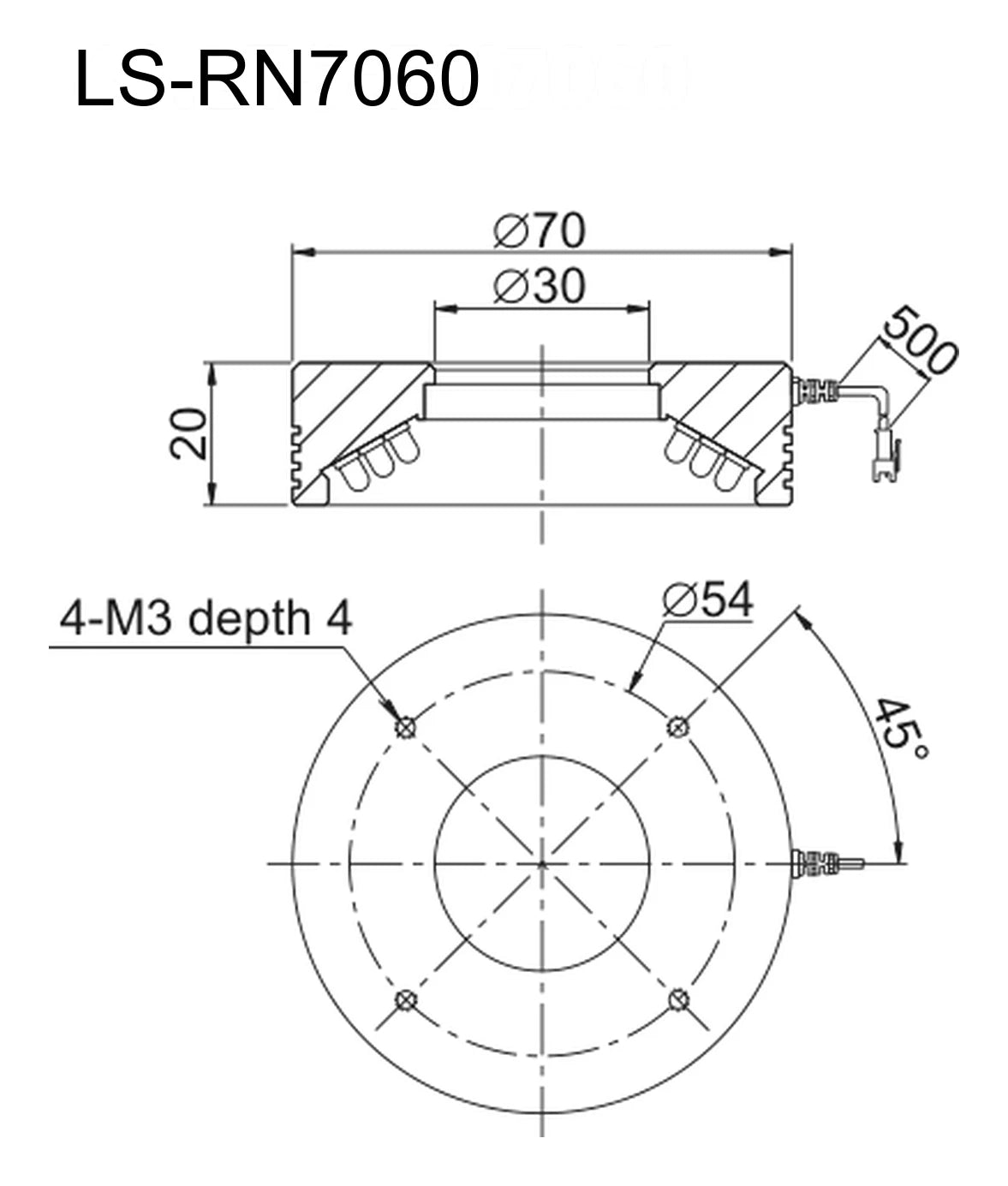 LS-RN7060 dimensions (mm)
