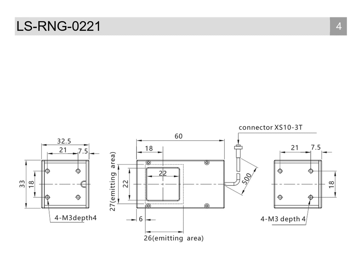 LS-RNG-0221 dimensions (mm)