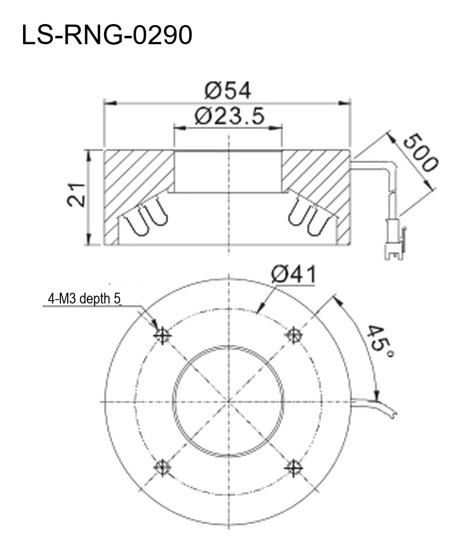 LS-RNG-0290 dimensions (mm)