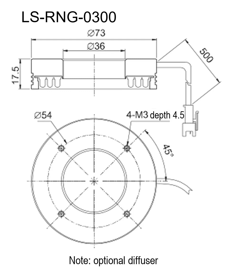 LS-RNG-0300 dimensions (mm)
