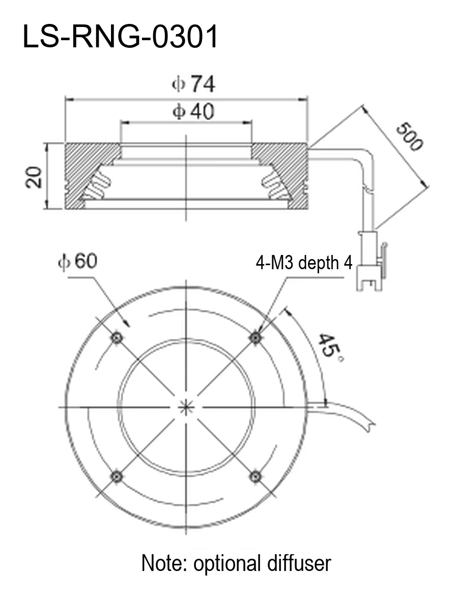 LS-RNG-0301 dimensions (mm)