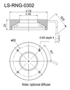LS-RNG-0302 dimensions (mm)
