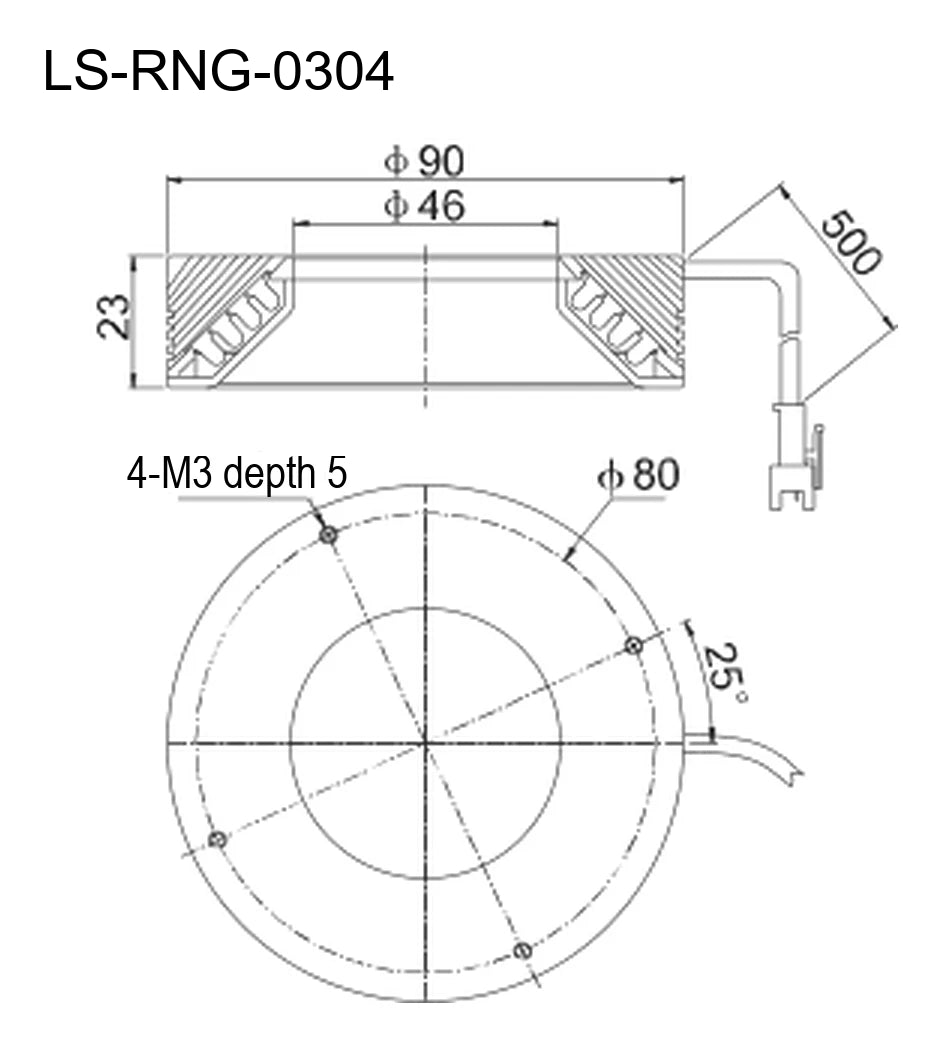 LS-RNG-0304 dimensions (mm)