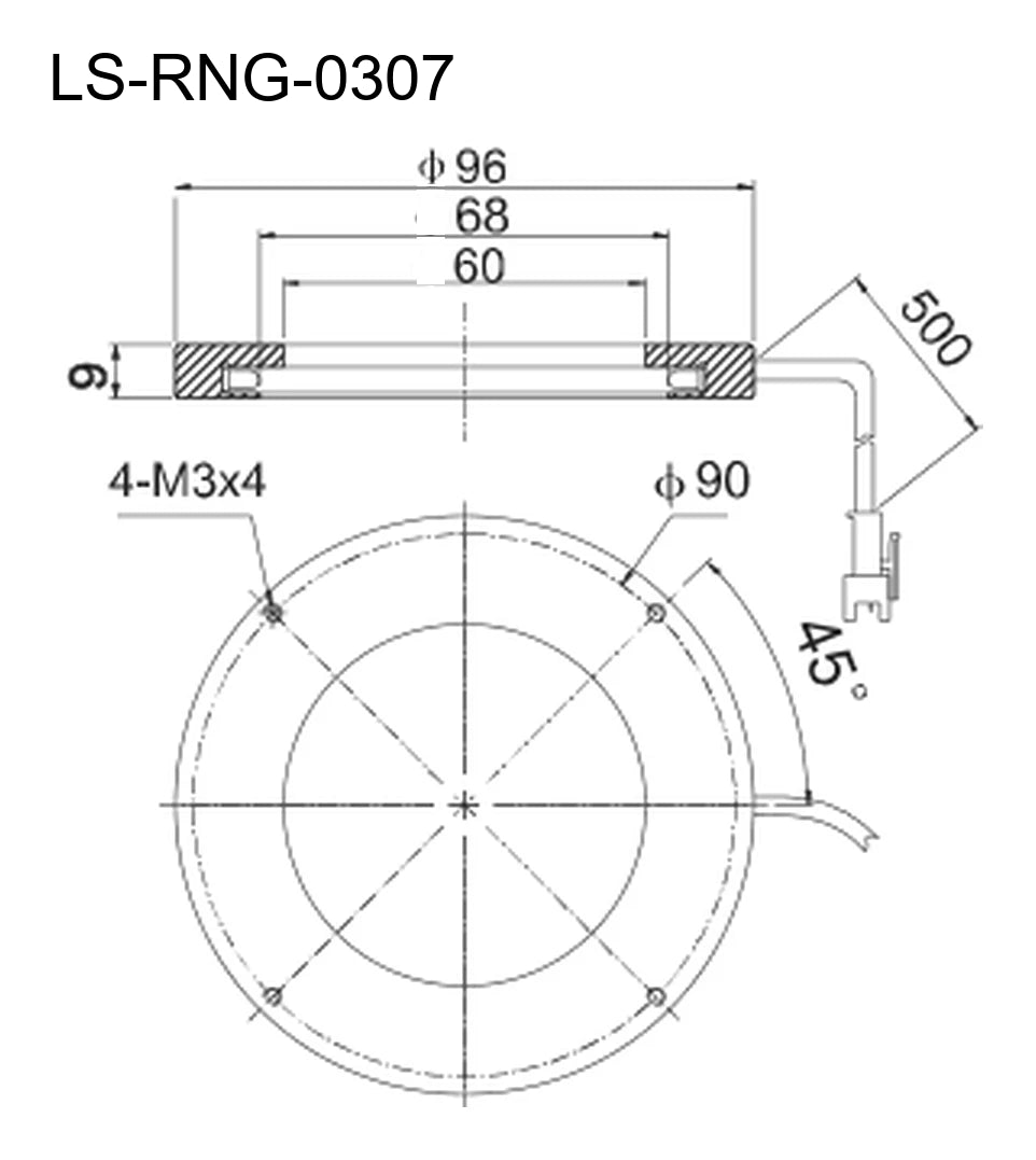 LS-RNG-0307 dimensions (mm)