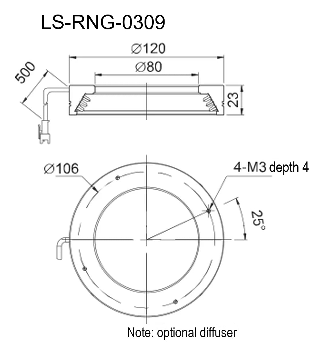 LS-RNG-0309 dimensions (mm)
