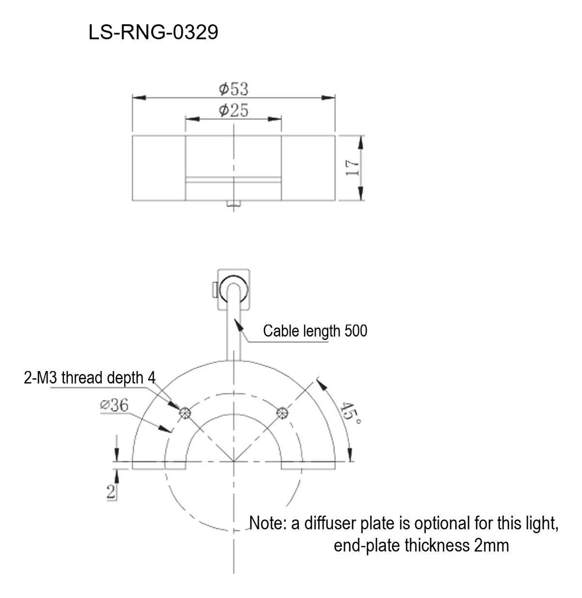 LS-RNG-0329 dimensions (mm)