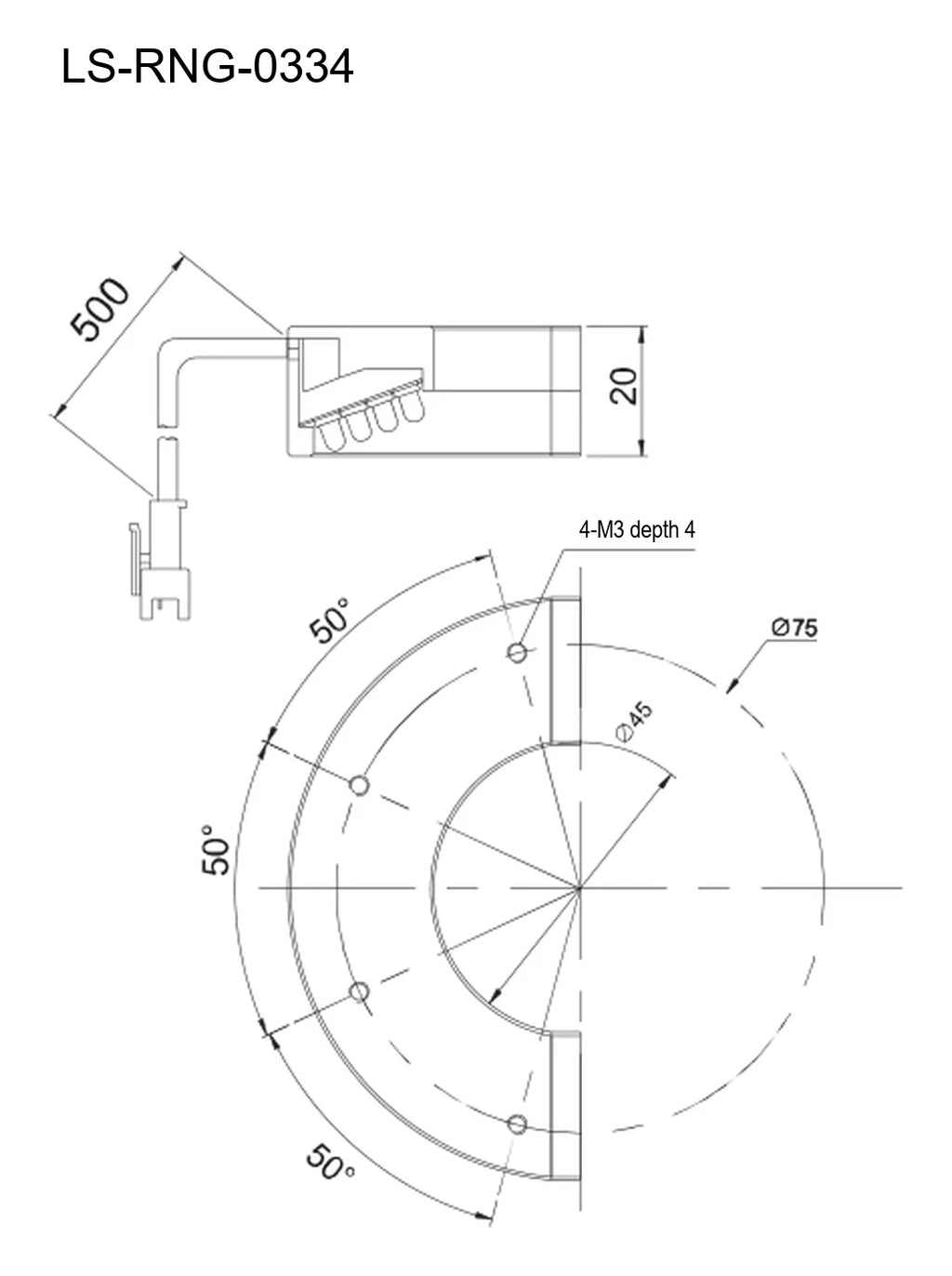LS-RNG-0334 dimensions (mm)