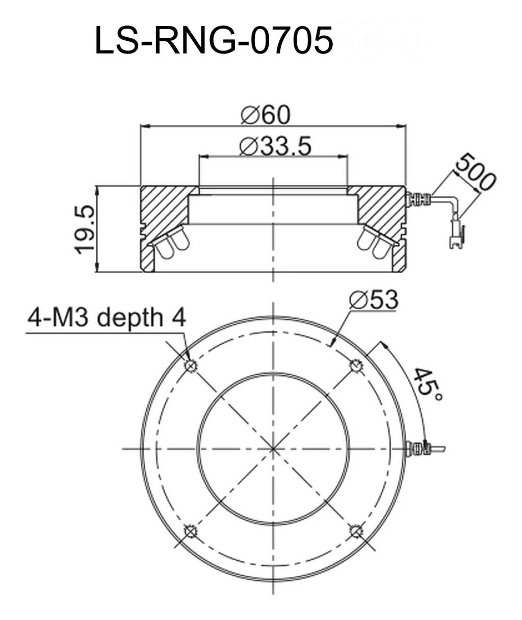 LS-RNG-0705 dimensions (mm)