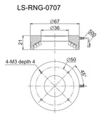 LS-RNG-0707 dimensions (mm)