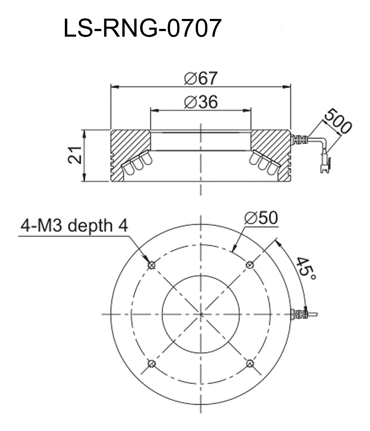 LS-RNG-0707 dimensions (mm)