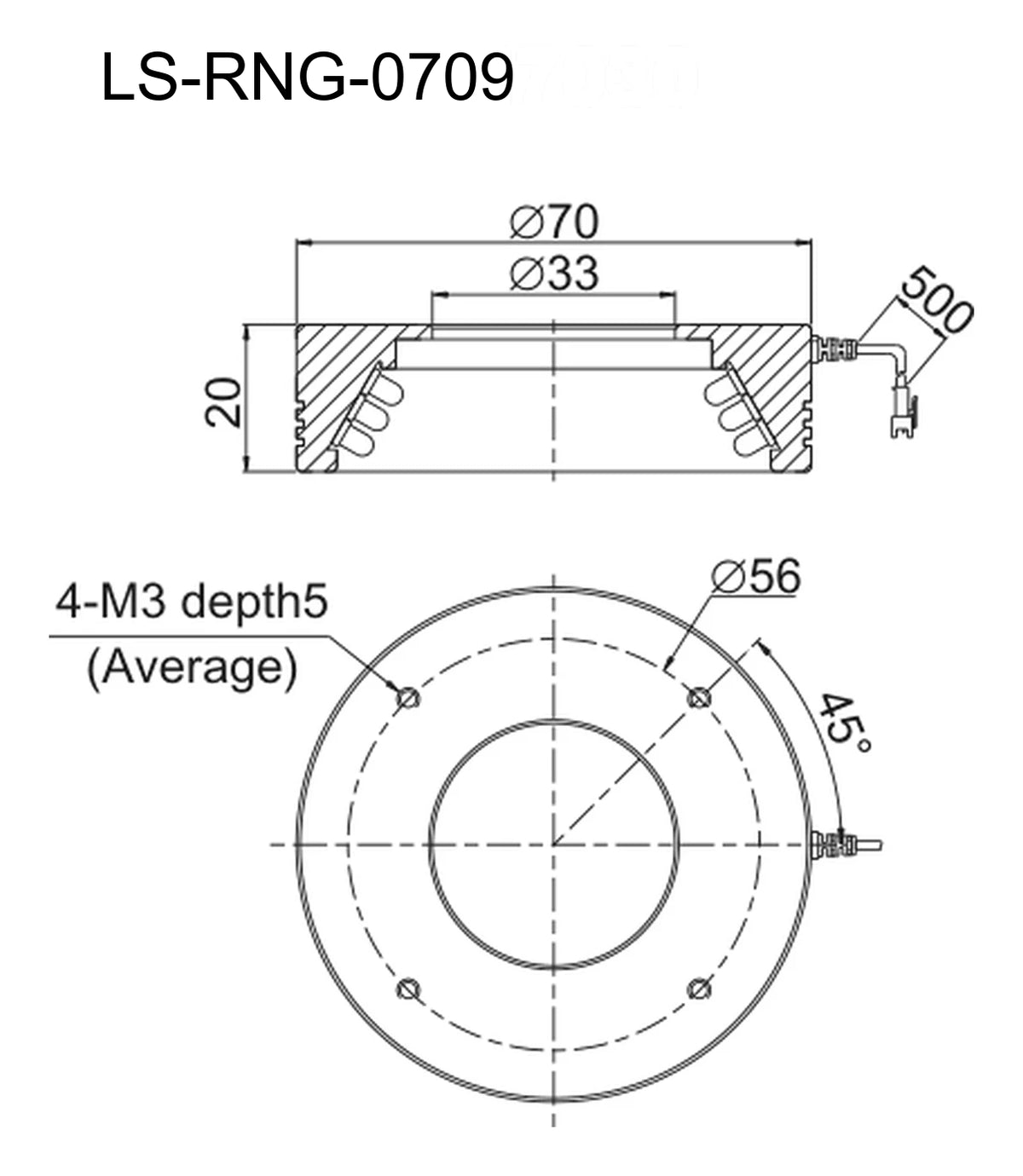 LS-RNG-0709 dimensions (mm)