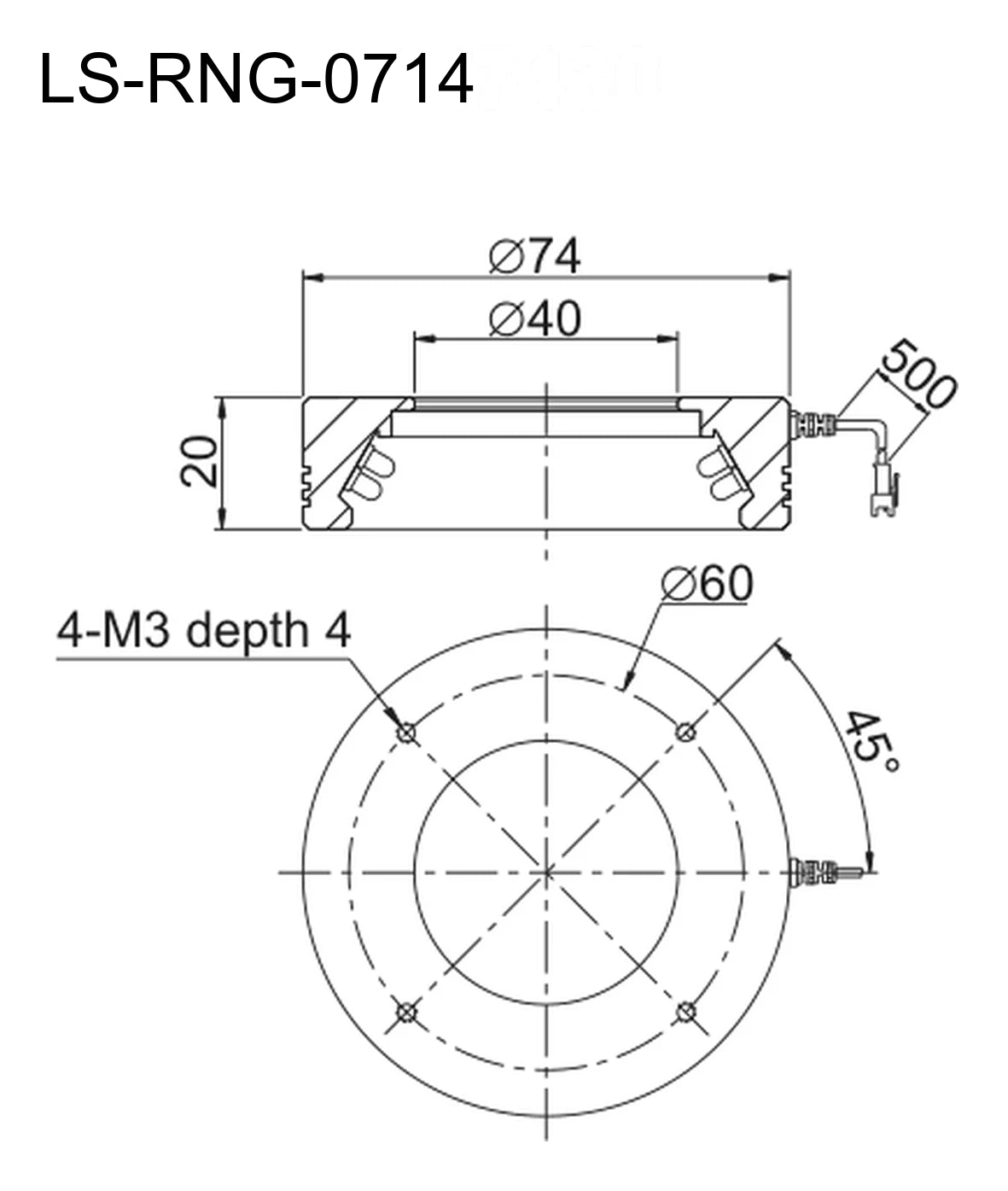 LS-RNG-0714 dimensions (mm)