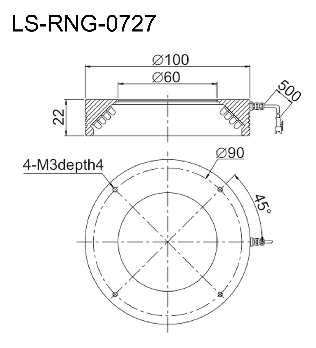 LS-RNG-0727 dimensions (mm)