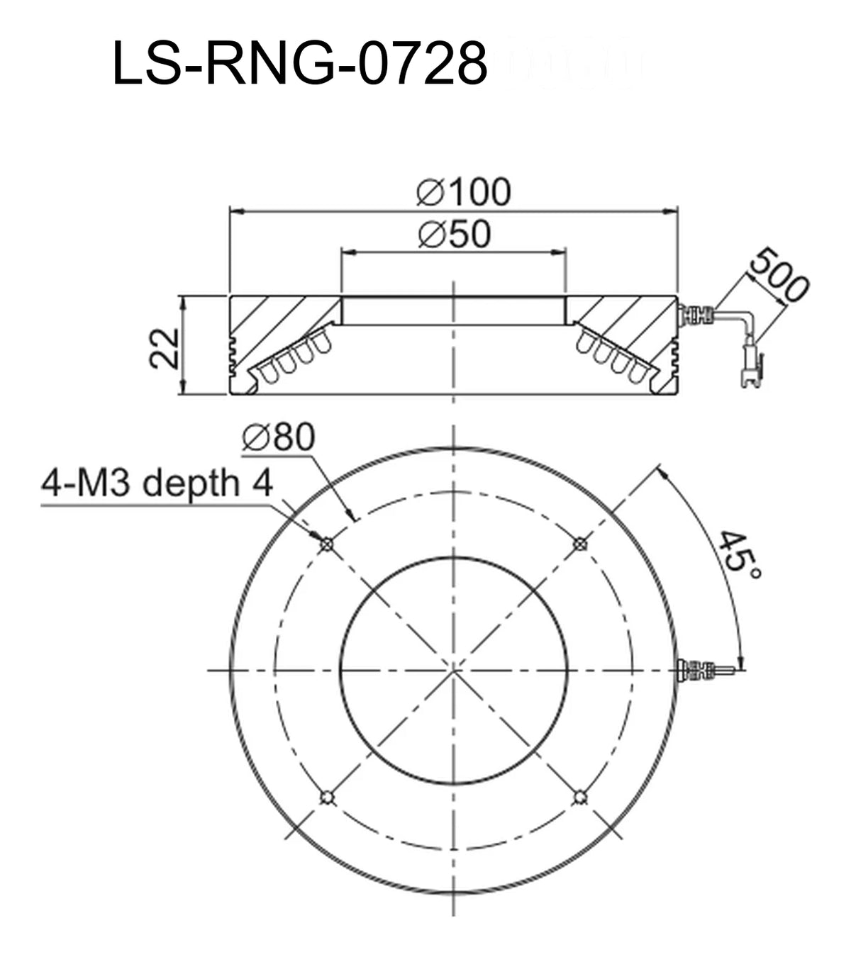 LS-RNG-0728 dimensions (mm)