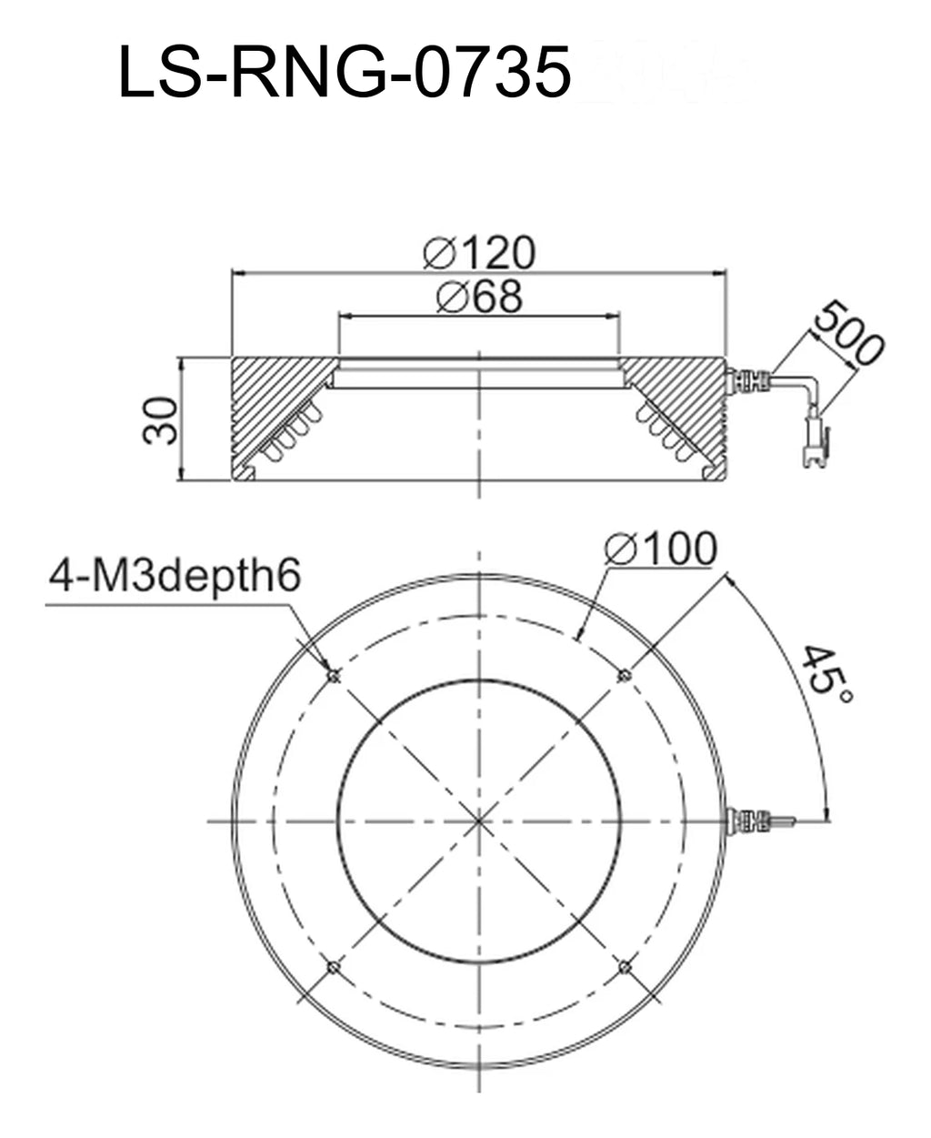 LS-RNG-0735 dimensions (mm)